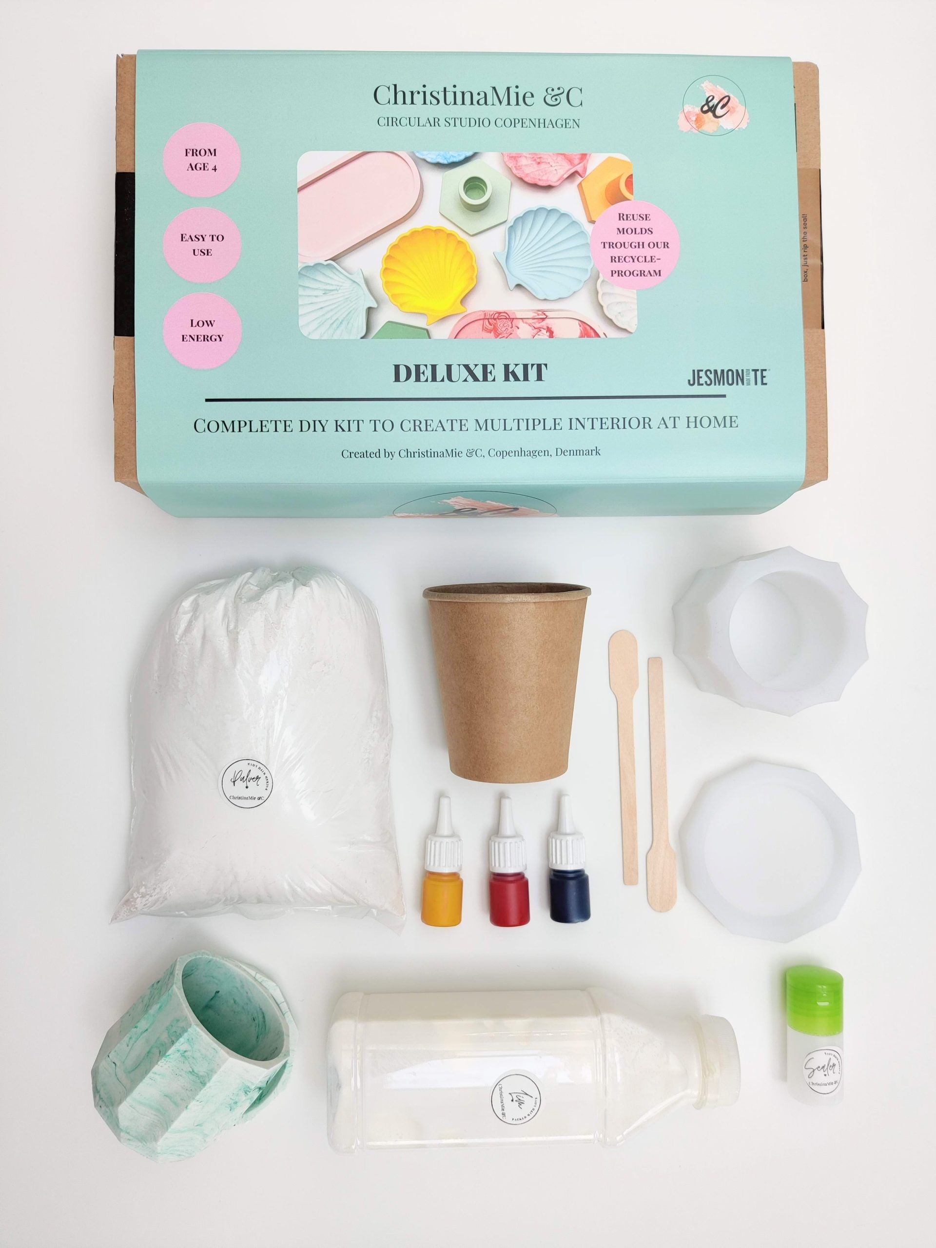 Billede af DIY DELUXE kit: DIY krea kit med lille krukke med underkop