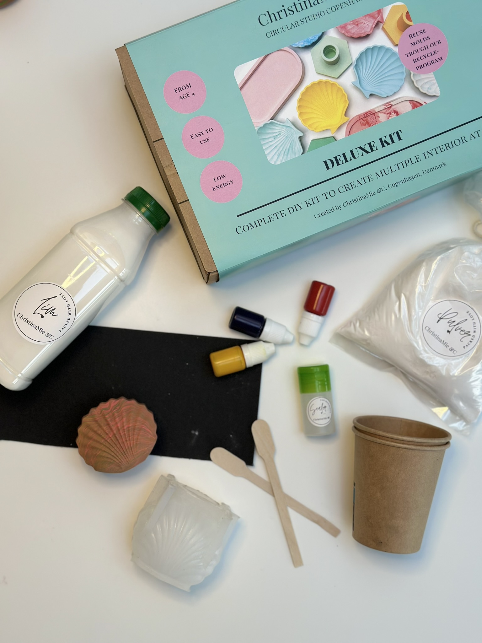 DIY DELUXE kit: DIY krea kit med mini musling vase